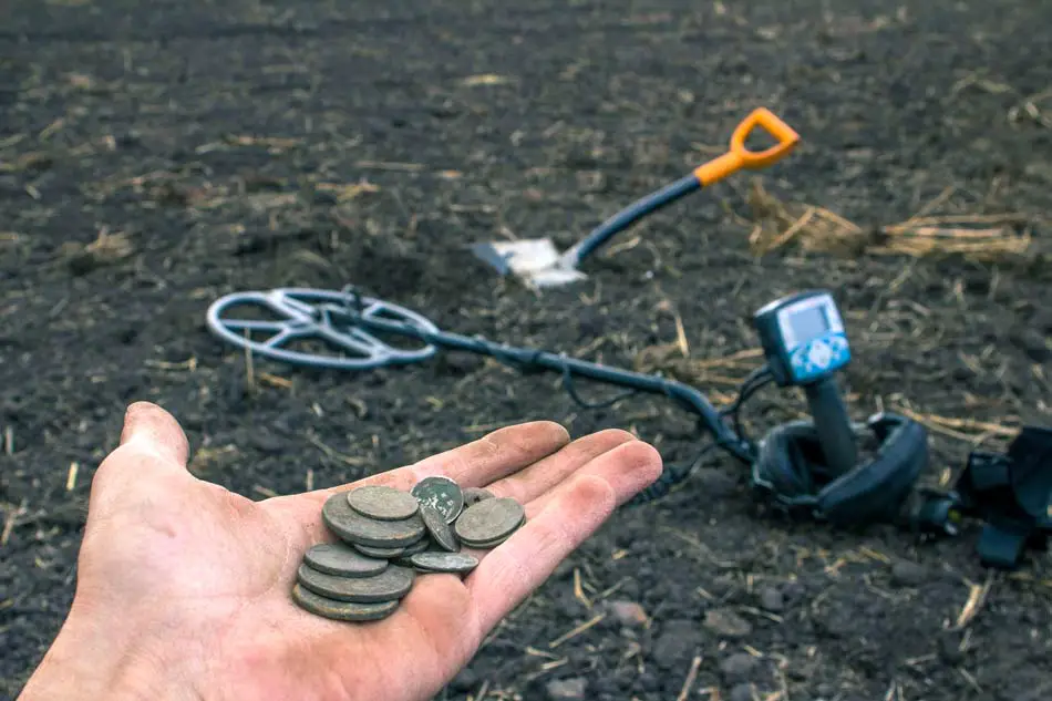 Finding coins and money with beginner metal detector